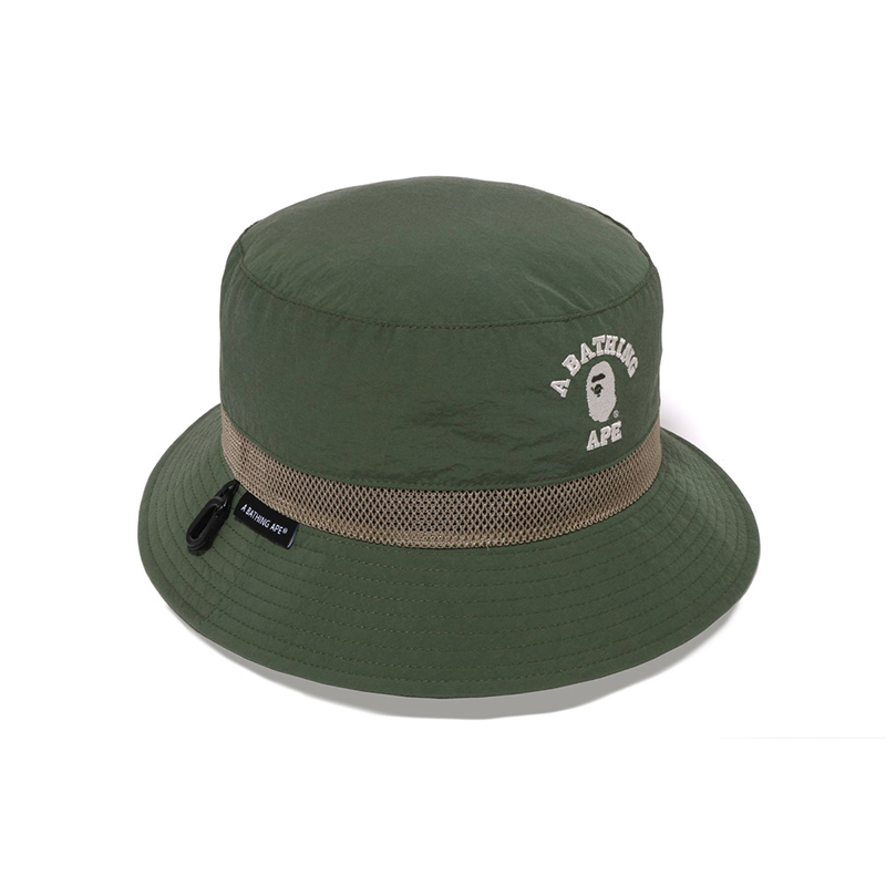 Панама A BATHING APE Bucket Hat (черно-зеленая) — Черный BKX — фото 6