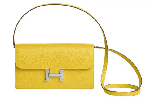 HERMES Constance To Go Silver Tone Buckle Epsom Leather Wallet, Handheld, Shoulder Bag, Crossbody Bag Women's