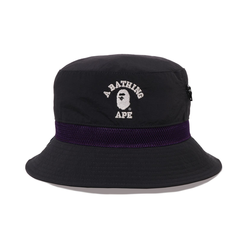 Панама A BATHING APE Bucket Hat (черно-зеленая)