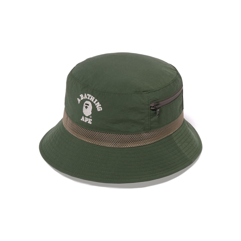 Панама A BATHING APE Bucket Hat (черно-зеленая) — Черный BKX — фото 5