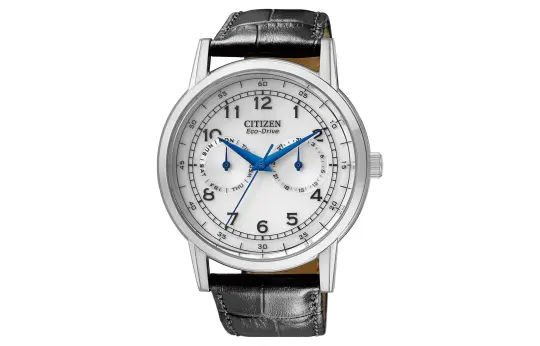 CITIZEN Date Display Quartz Movement Genuine Leather Strap Watch Men's Watches White Dial