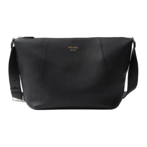 PRADA Grain Leather Crossbody Bag, Shoulder Bag Men's Black