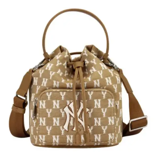MLB Polyester Bucket Bag, Handbag, Shoulder Bag, Crossbody Bag Regular Women's Khaki