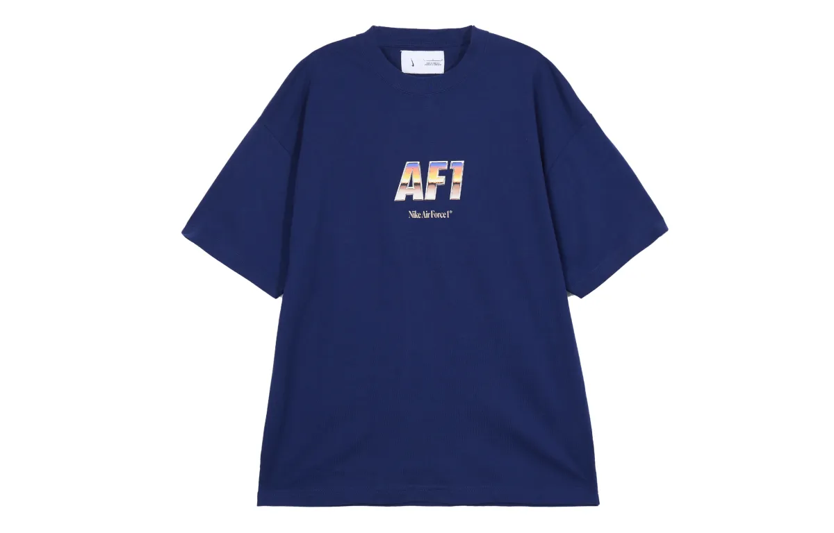 Nike Drop Shoulder Sleeve T-Shirt Unisex Blue