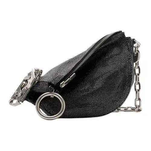 Burberry Knight Calf Suede Fabric Handbag, Shoulder Bag Women's Black