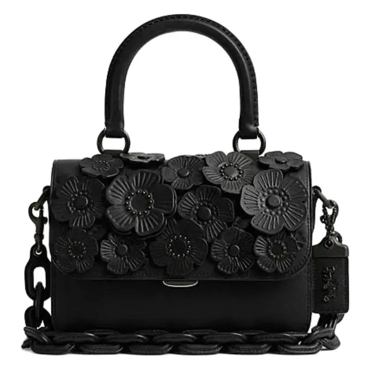 COACH Rogue Cow Leather Shoulder Bag, Crossbody Bag, Handbag Small Women's Black