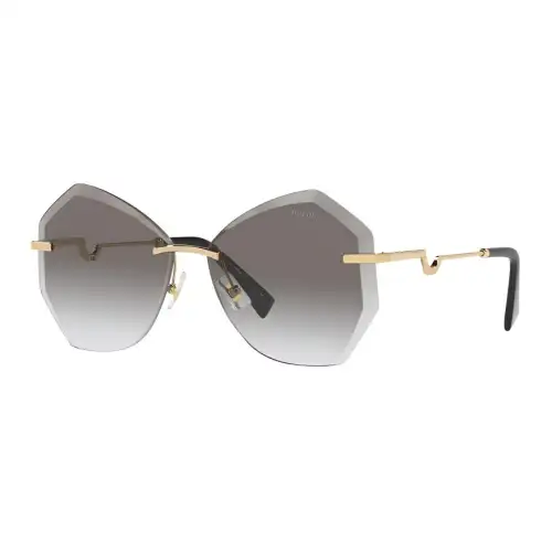 MIU MIU Irregular Shape Sunglasses Women's Gold