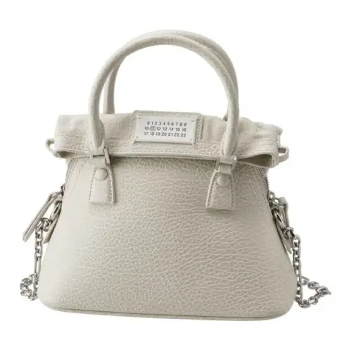Maison Margiela 5AC Calfskin Shoulder Bag, Crossbody Bag, Handbag Micro Women's Beige Gray