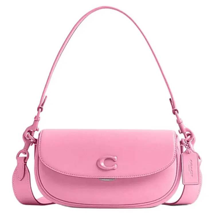COACH EMMY Cow Leather Saddle Bag Handbag, Crossbody Bag, Shoulder Bag Medium Women's Fresh Pink