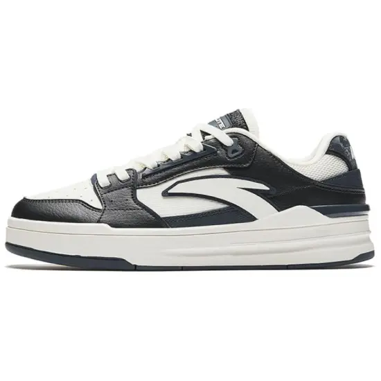 ANTA Street Play Series Skateboard Shoes Men Low-Top Ivory White/Basic Black/Crystal Gray