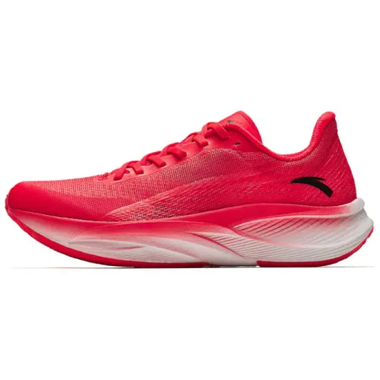 ANTA Running Shoes Men Low-Top Papyrus White/Fluorescent Bright Red/Black