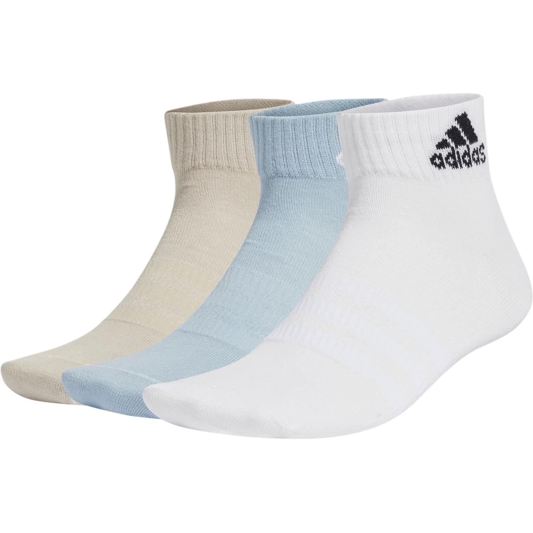 Adidas Ankle Socks Unisex 3 Pack White/Blue/Light Gray