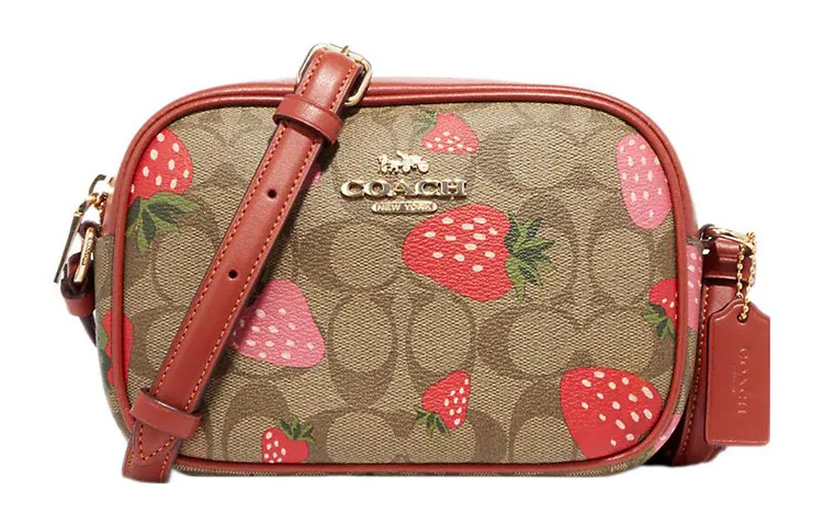 COACH Jamie Canvas With Leather Crossbody Bags Small Women's Brown