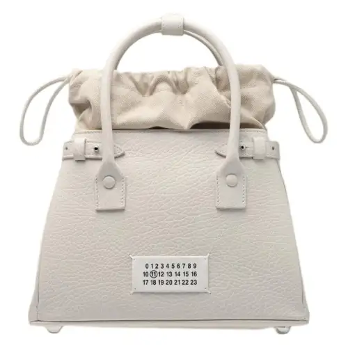 Maison Margiela 5AC Grain Leather Shoulder Bag, Crossbody Bag, Handbag Women's Light Gray