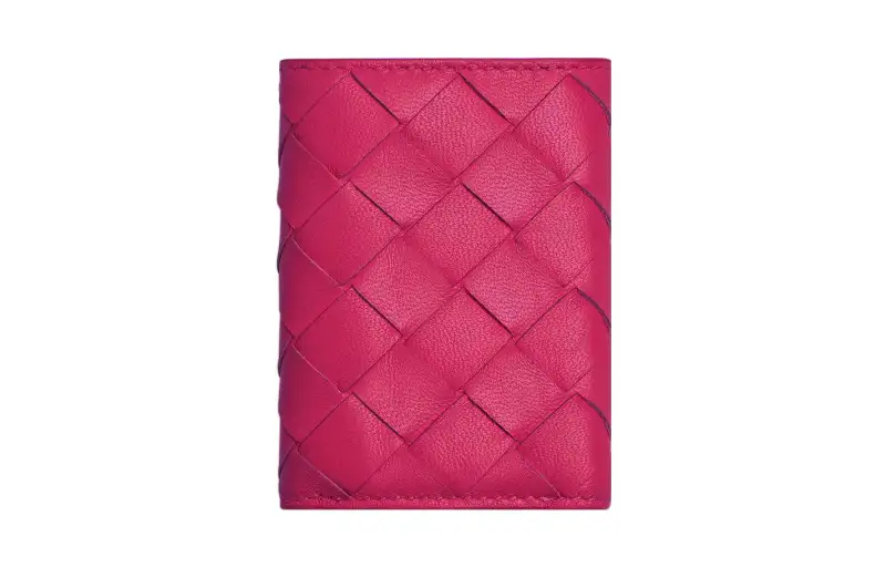 Bottega Veneta Sheepskin Wallet Small Women's Pink