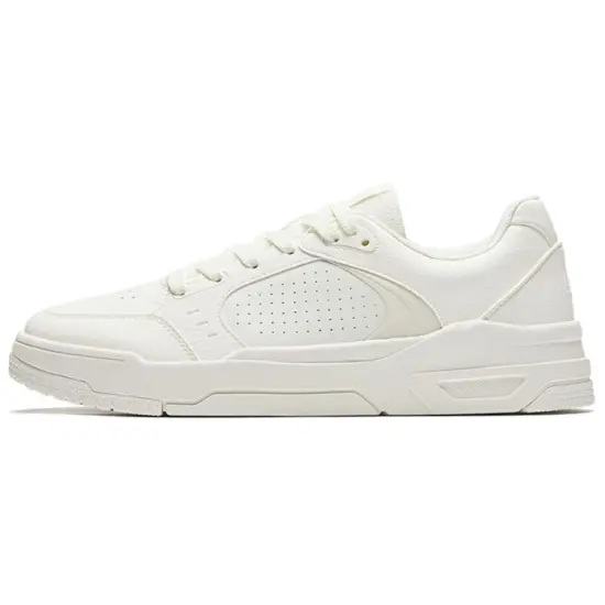 ANTA 982GZ Skateboard Shoes Men Low-Top Ivory White