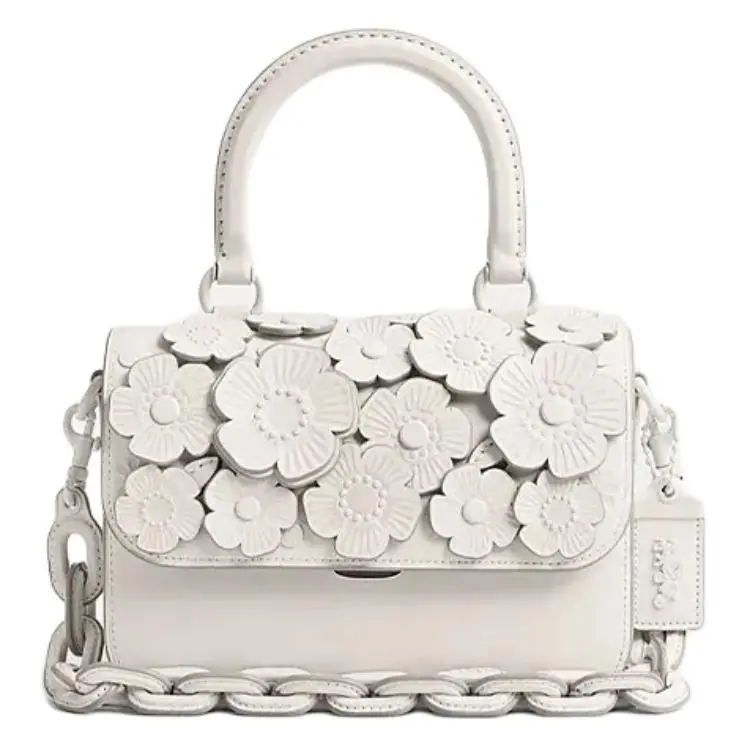 COACH Rogue Cow Leather Shoulder Bag, Crossbody Bag, Handbag Small Women's White