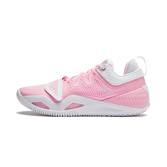 LINING Rage 2 Basketball Shoes Men Low-Top Neon Soft Pink/Standard White