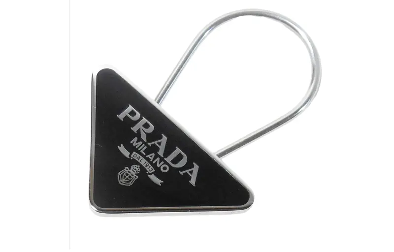 Prada 2020s triangle-logo keyring