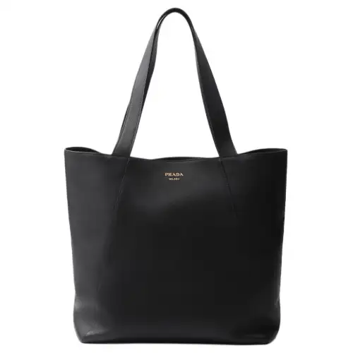 PRADA Leather Tote Bag, Shopping Bag, Shoulder Bag, Handbag Men's Black
