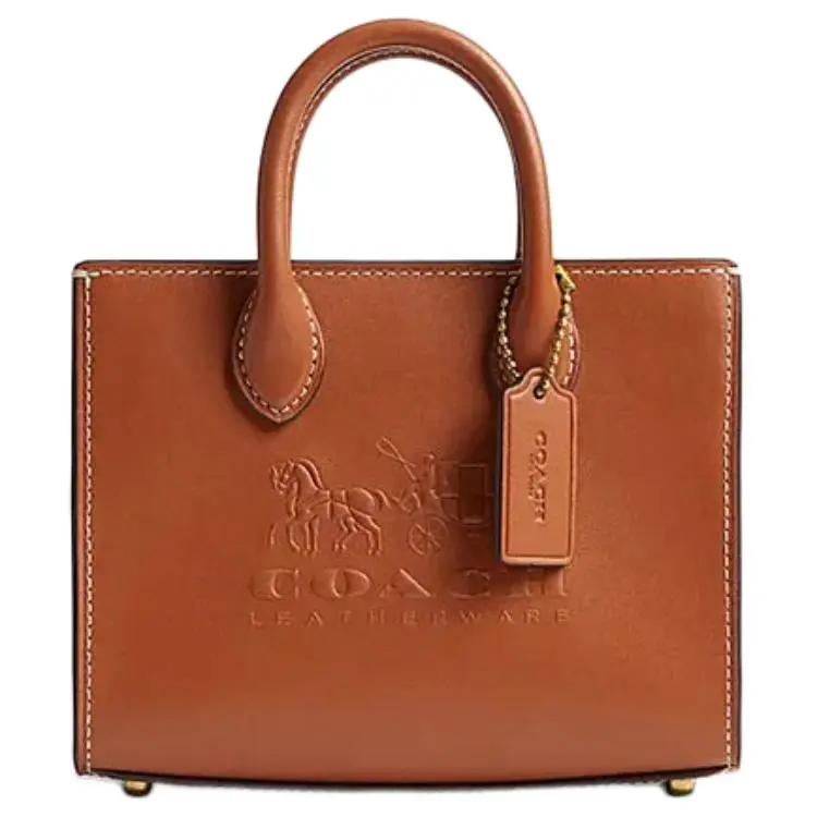 COACH Ace Cow Leather Tote Bag, Shopping Bag, Shoulder Bag, Crossbody Bag, Handbag Small Women's Burnished Amber