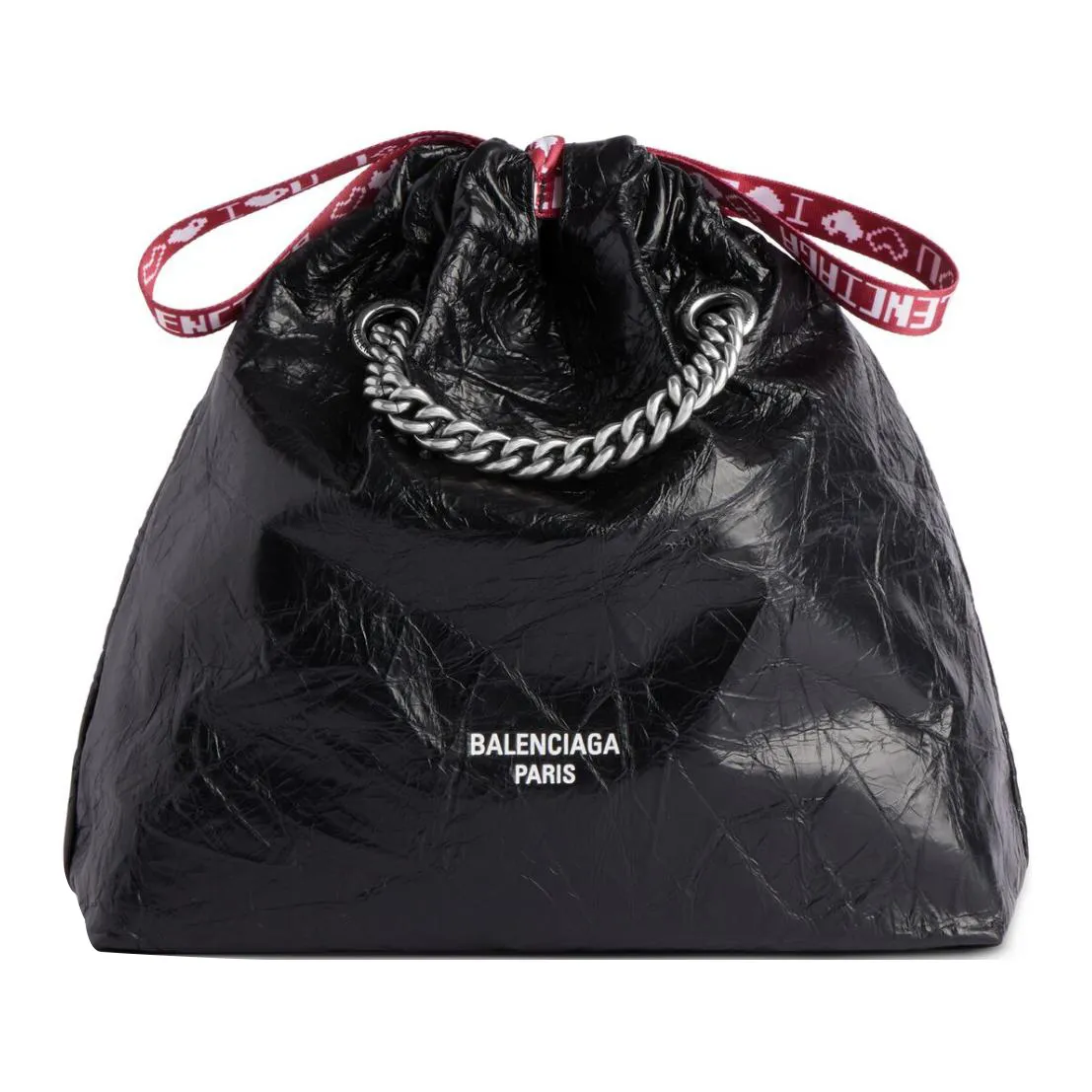 Balenciaga Crush Sheepskin Tote Bag, Shopping Bag, Shoulder Bag Women's Black