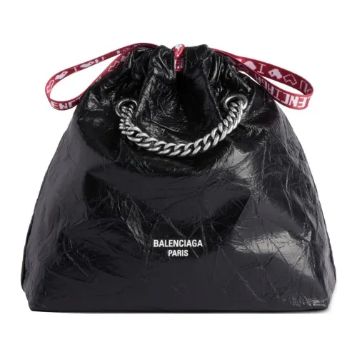 Balenciaga Crush Sheepskin Tote Bag, Shopping Bag, Shoulder Bag Women's Black
