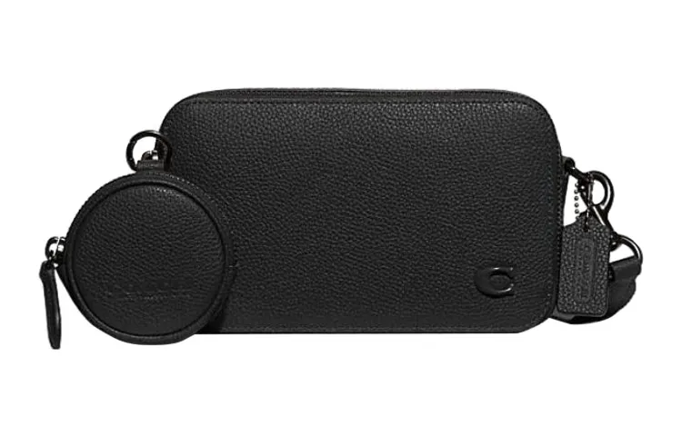 COACH Charter Cow Leather Crossbody Bags Small Men's Black