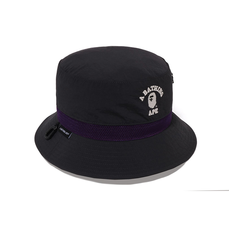 Панама A BATHING APE Bucket Hat (черно-зеленая) — Черный BKX — фото 3
