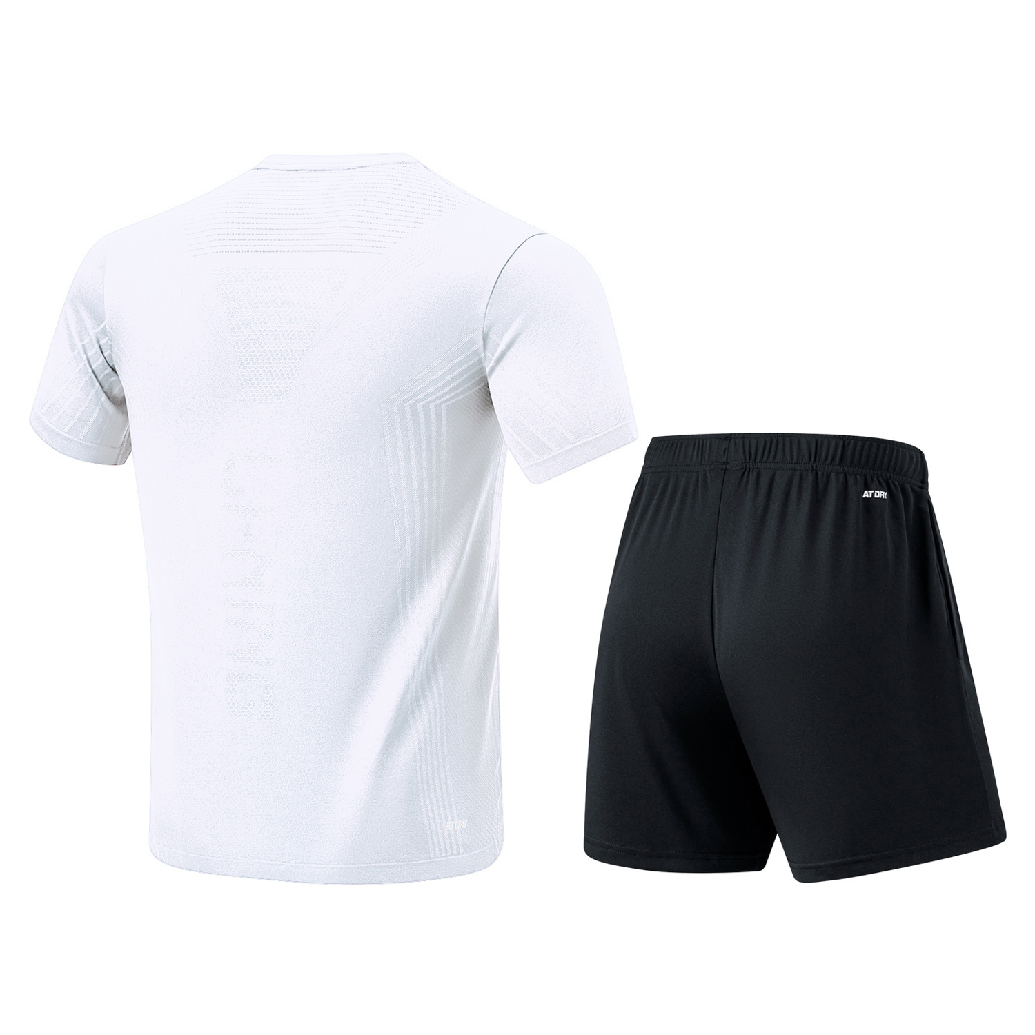 Li Ning Casual Sportswear Unisex White Short Sleeved Shirt+Black Shorts