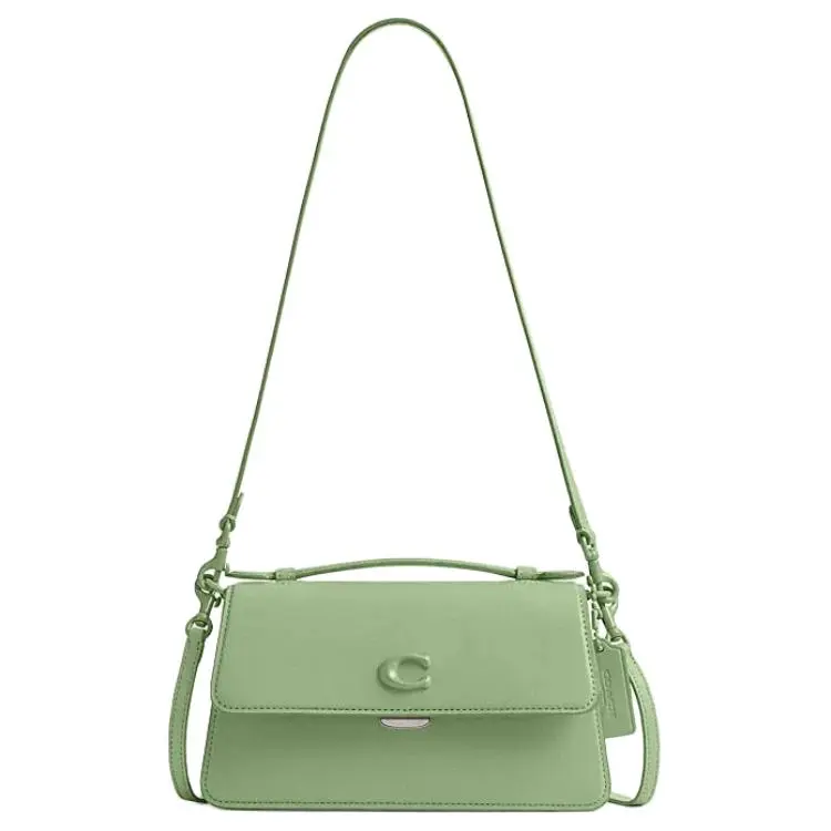 COACH Cow Leather Portable Crossbody Bag, Shoulder Bag Medium Women's Light Pistachio