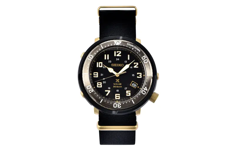 SEIKO Classic quartz dive watch, nylon watch strap, men's watch, black dial, quartz mechanism, Japanese and Korean