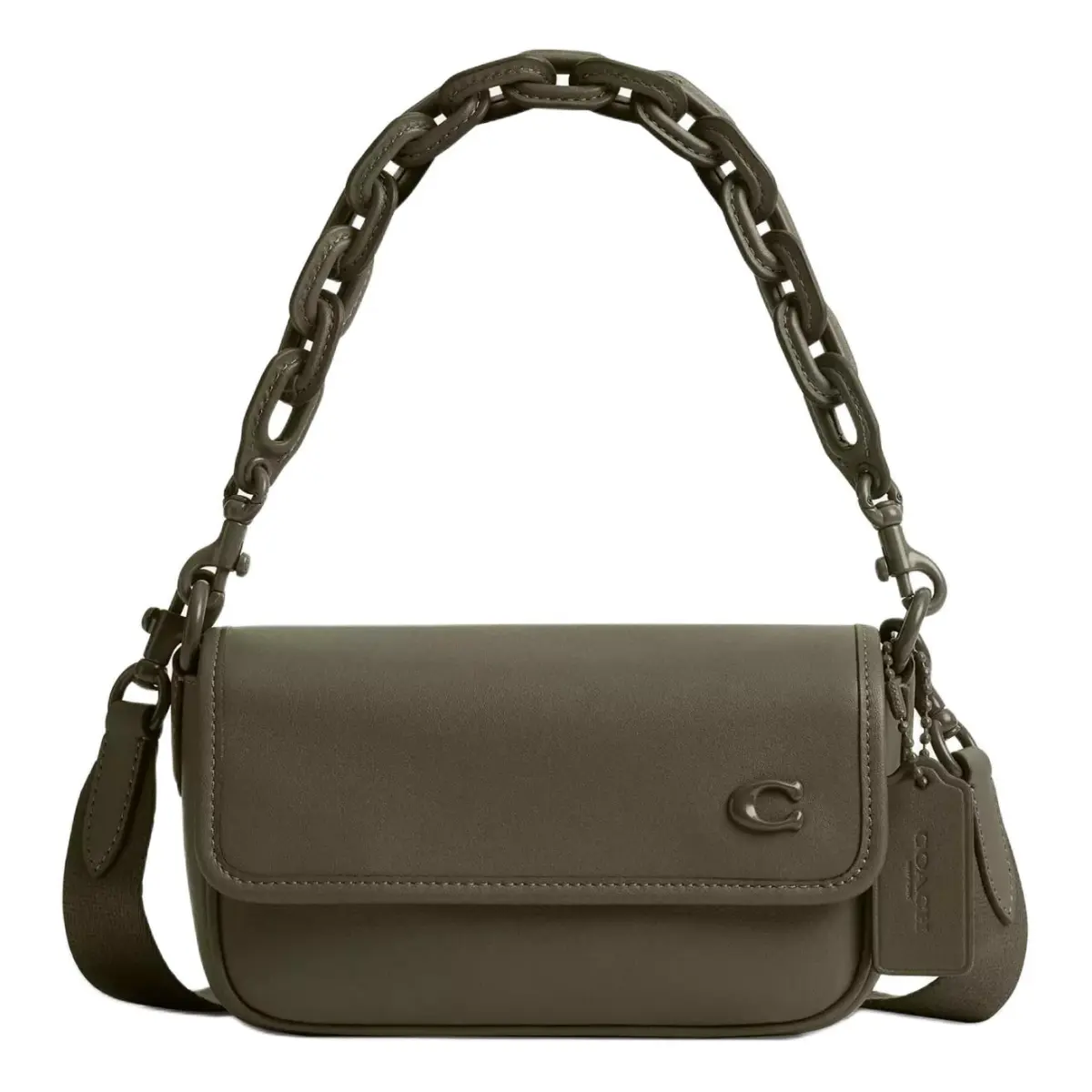 COACH Charter Glove Tanned Leather Portable Crossbody Bag, Shoulder Bag Small Men's Green