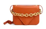 Bottega Veneta Cow Leather Shoulder Bag Women's Dark Brown