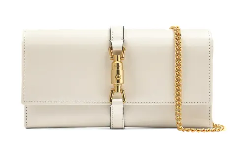 GUCCI Jackie 1961 Leather WOC Chain Bag Shoulder Bag, Crossbody Bag Small Women's White