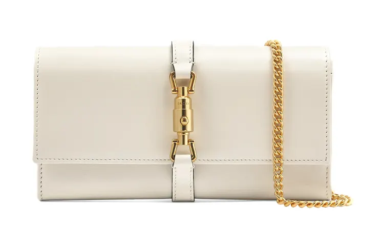 GUCCI Jackie 1961 Leather WOC Chain Bag Shoulder Bag, Crossbody Bag Small Women's White