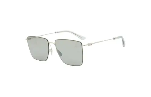 Bottega Veneta Irregular Shape Sunglasses Men's Silver