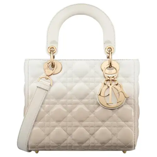 DIOR Wicker Pattern Sheepskin Shoulder Bag, Crossbody Bag, Handbag Small Women's Milk White