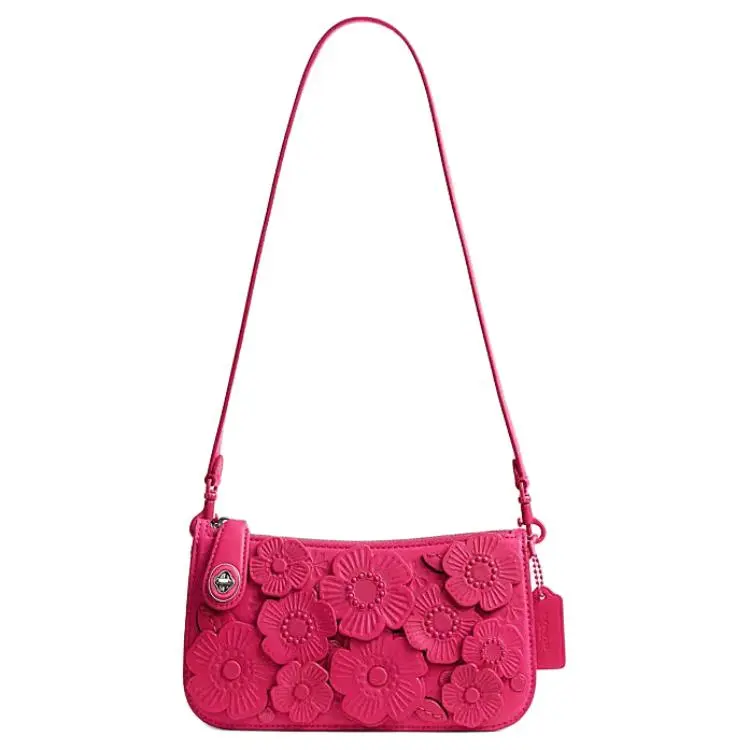 COACH Penn Cow Leather Handbag, Shoulder Bag Small Women's Dragon Fruit