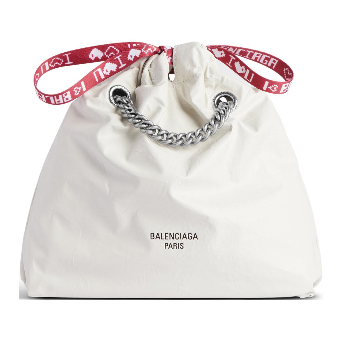 Balenciaga Crush Cow Leather Tote Bag, Shopping Bag, Shoulder Bag, Crossbody Bag Small Women's White