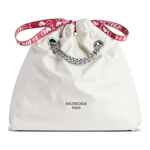 Balenciaga Crush Cow Leather Tote Bag, Shopping Bag, Shoulder Bag, Crossbody Bag Small Women's White