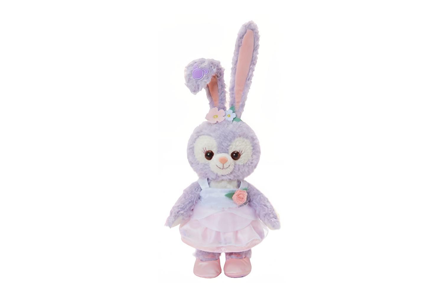 Disney Disney Stellar Daffy and Friends Spring Floral Series Cute Purple Wedding Dress Doll Plush Doll 19cm Height