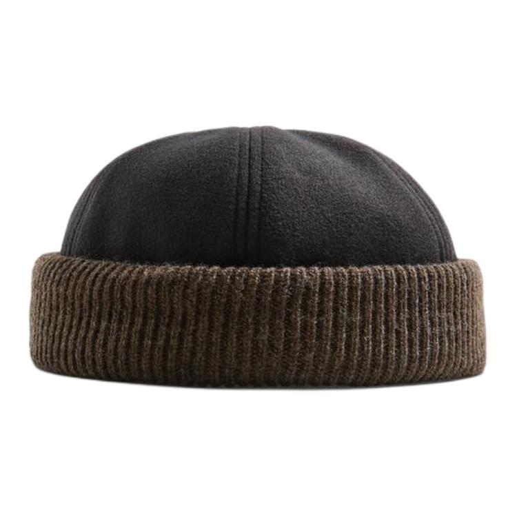 ZARA Solid color design polyester elastane wool polyamide viscose wool hat men's brown