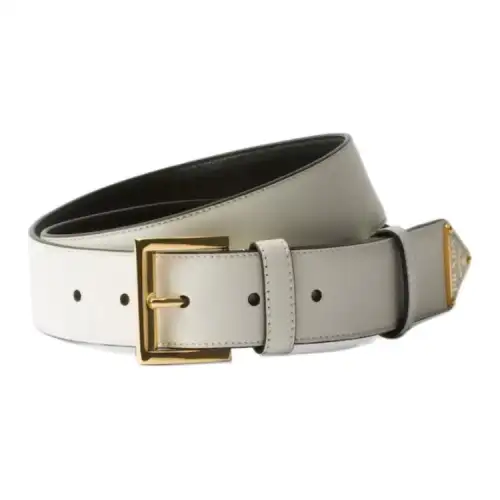 Prada triangle-logo leather belt