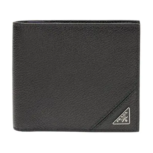 PRADA Cow Leather Wallet Men's Black