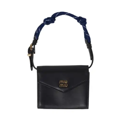 MIU MIU Leather Wallet Women's Black