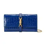GUCCI Jackie 1961 Crocodile Leather WOC Chain Bag Shoulder Bag, Crossbody Bag Small Women's Blue