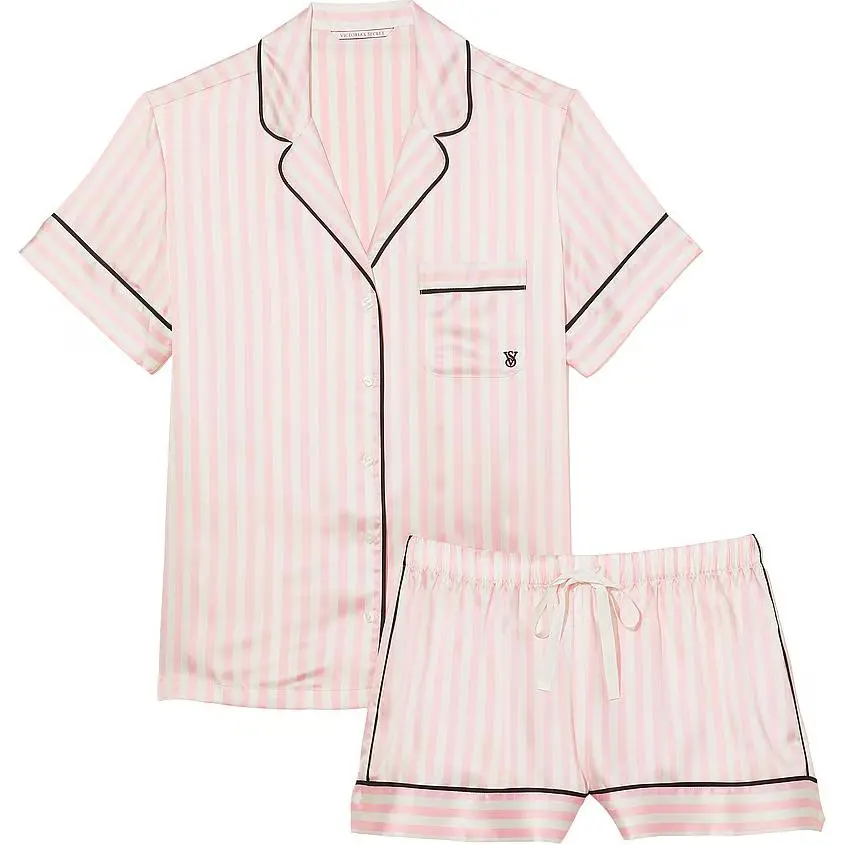 Victoria's Secret Sweet Limited Satin Short Pajama Set/Pink Iconic Strap Pajama Set Women's Pink