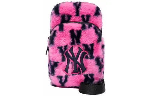 MLB Monogram Collection Polyester Cell Phone Pouch, Shoulder Bag, Crossbody Bag Regular Women's Pink Leopard Print