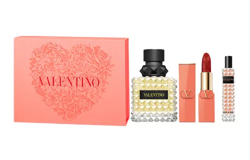 Valentino Valentino, lipstick contains rose, perfume, set, 50 ml, #111, 15 ml